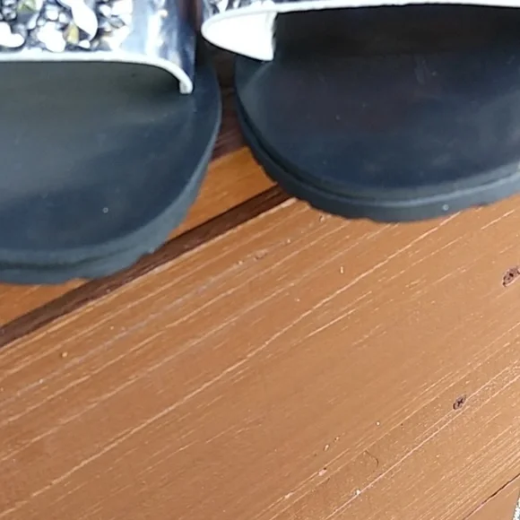 Black Sequin Slides Sandals Size 10 Y2K - Picture 7 of 14